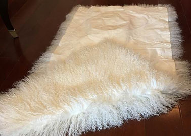 Κίνα Μογγολικό Sheepskin πολυτελές 60 x120cm άσπρο μακρύ σγουρό θιβετιανό Sheepskin κουβερτών προμηθευτής