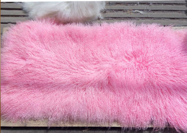 Κίνα Το μογγολικό Sheepskin πραγματικό Sheepskin κουβερτών 100% μαλλί 60*120cm έβαψε τα ρόδινα ελεύθερα δείγματα χρώματος προμηθευτής