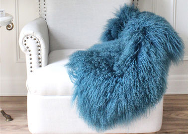 Κίνα Η μογγολική Sheepskin εγχώρια διακόσμηση κουβερτών προσαρμόζει διάφορα μπλε χρώματα γουνών δέρματος σχεδίου τα γνήσια προμηθευτής