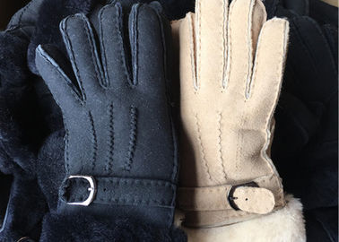 Κίνα Μαύρα παχιά θερμότερα Sheepskin γουνών γάντια με Lambswool την επένδυση αδιάβροχη προμηθευτής