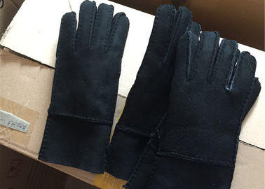 Κίνα Διπλά αναπνεύσιμα ευθυγραμμισμένα Sheepskin γάντια γυναικείου μαύρα δέρματος για την τηλεφωνική χρήση κυττάρων  προμηθευτής