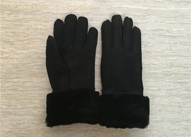 Κίνα Sheepskin Shearling γυναικών θερμότερα γάντια, Lambswool χεριών 100% ράβοντας μανσέτα επένδυσης προμηθευτής