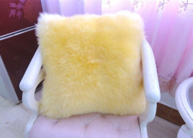 Κίνα Κίτρινο Sheepskin μαξιλάρι πατωμάτων με το φερμουάρ, Lambswool μαλακά συγκεχυμένα μαξιλάρια καθισμάτων  προμηθευτής