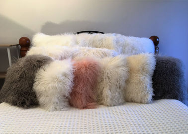 Κίνα Μακρυμάλλες Sheepskin πραγματικό σγουρό lambswool μαξιλαριών γουνών προβάτων μογγολικό μαξιλάρι προμηθευτής