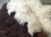 Μακριές σγουρές Sheepskin υλικές φυσικές άσπρες θιβετιανές lambswool μογγολικές δορές γουνών