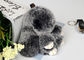 Χειροποίητο χνουδωτό χαριτωμένο μαύρο χρώμα Keychain γουνών κουνελιών/άσπρες άκρες προμηθευτής