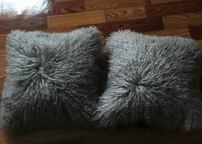 Πλαισιωμένα διπλάσιο Sheepskin μαλακά συγκεχυμένα μαξιλάρια, πραγματικά μογγολικά μαξιλάρια γουνών