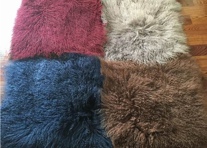 Sheepskin κρεβατιών γουνών γενική μογγολική κουβέρτα 60x120cm μπεζ αλεξιπύρωση χρώματος