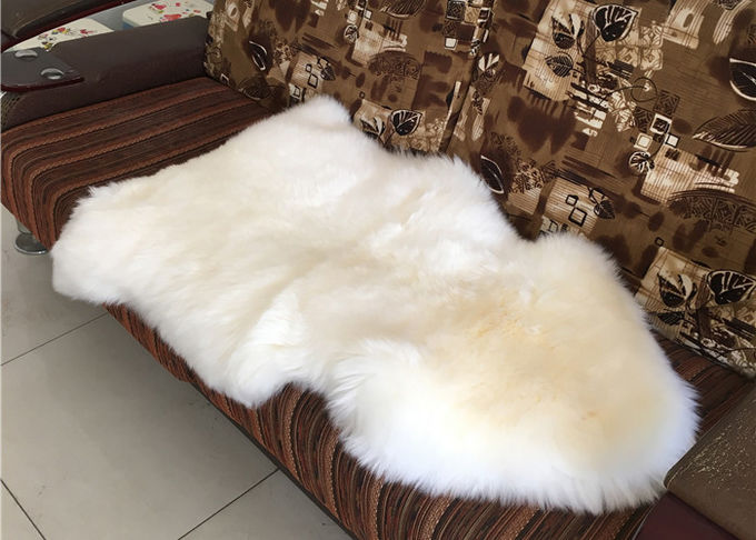 Γνήσιο άσπρο Sheepskin δέρμα 70 προβιών κουβερτών μακρυμάλλες μονό κομμάτι x110cm