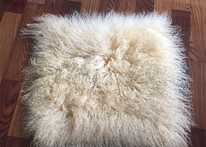 Μογγολική Sheepskin πραγματική ζωική γούνα χρώματος της Tan εγχώριων εξαρτημάτων κουβερτών μεγάλου μεγέθους