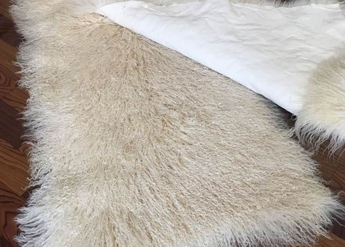 Sheepskin 1015cm μακρυμάλλης πραγματική μογγολική έξοχη μαλακή σύσταση κουβερτών για την κρεβατοκάμαρα