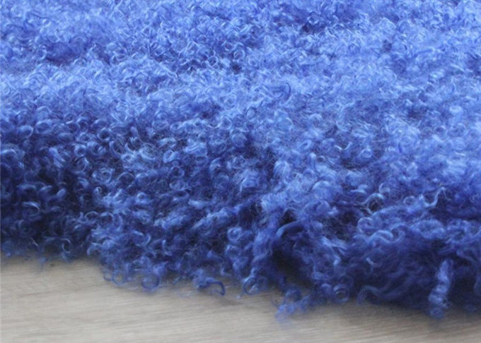 Ανοικτό μπλε μακρυμάλλης μογγολική Sheepskin κάλυψη εδρών κουβερτών με το προσαρμοσμένο μέγεθος