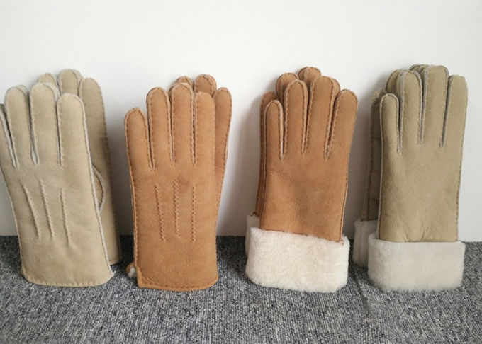 Sheepskin γάντια χειμερινών δάχτυλων δέρματος, γνήσια Sheepskin ακραία γάντια κρύου καιρού