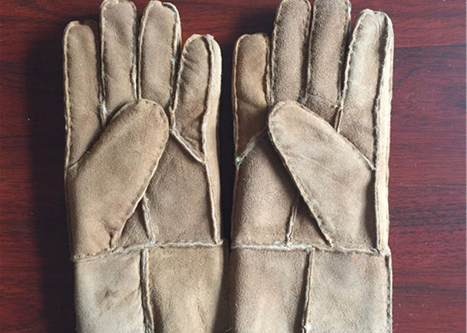 Sheepskin γουνών γυναικών παχιά θερμότερα γάντια χειροποίητα με τη μερινός επένδυση μαλλιού