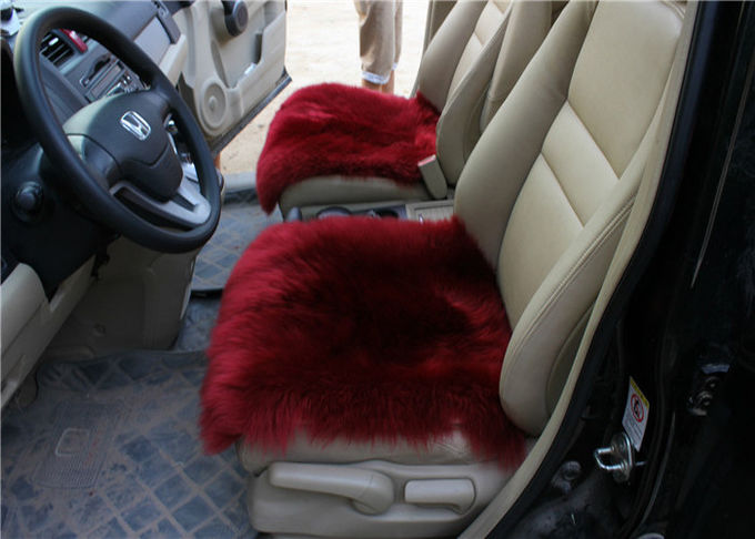 Τετραγωνικό μακρύ χνουδωτό Lambswool μαξιλάρι καθισμάτων άνετο για τη πίσω θέση αυτοκινήτων