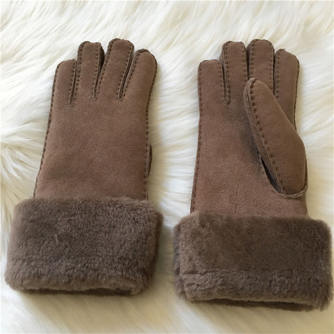 Sheepskin γυναικών χειροποίητα πραγματικά γάντια γαντιών επένδυσης μαλλιού χειμερινών γαντιών 100%