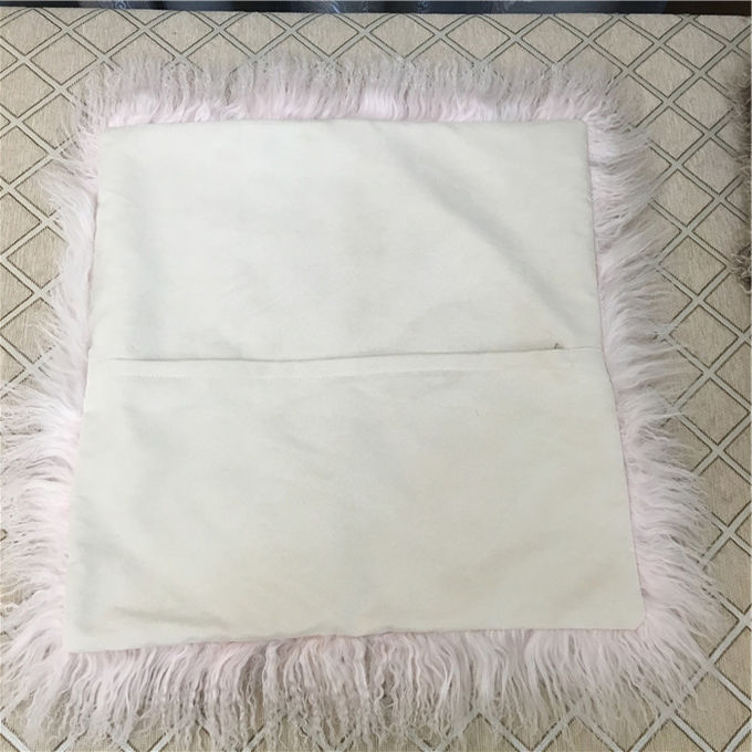 20 τετραγωνική άσπρη συγκεχυμένη κάλυψη μαξιλαριών ίντσας, μαλακό μογγολικό οσφυικό μαξιλάρι γουνών 