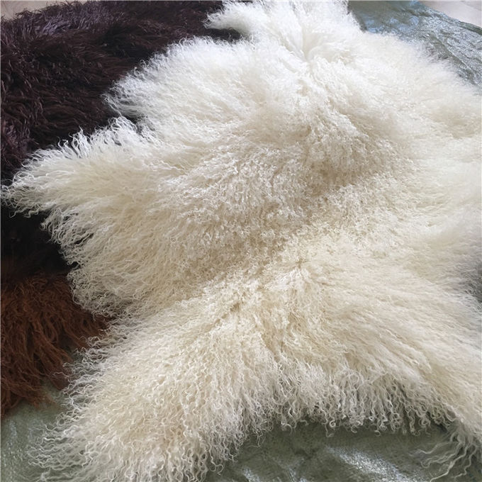 Πραγματικό μακρυμάλλες Sheepskin γνήσιο μογγολικό lambswool σγουρό κάλυμμα γουνών προβάτων