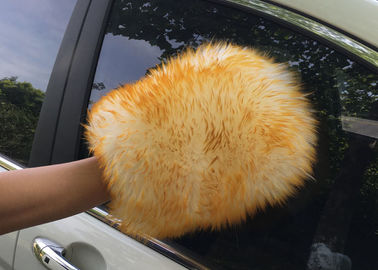 Κίνα Επαναχρησιμοποιήσιμο διπλό πλαισιωμένο κίτρινο χρώμα γαντιών γαντιών πυγμαχίας πλύσης αυτοκινήτων με το καθαρό μαλλί 100% προμηθευτής