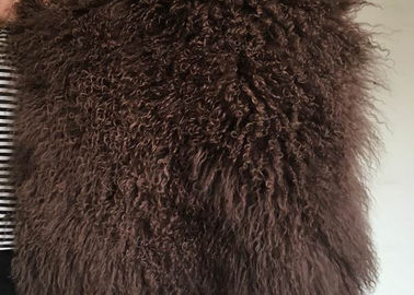 Κίνα Καφετιά βαμμένη ορθογώνια μογγολική Sheepskin γούνα κουβερτών για τη φωτογραφία μωρών προμηθευτής