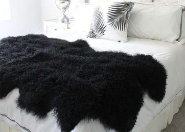 Κίνα Μαύρη μαλακή Washable πραγματική Sheepskin κουβέρτα θερμή με τη μακρυμάλλη παχιά πλήρη γούνα προμηθευτής