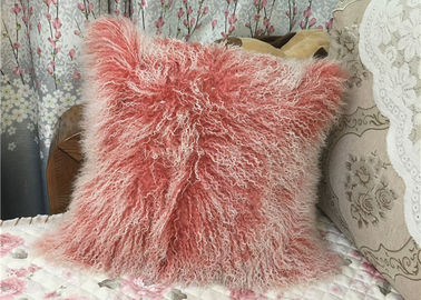 Κίνα Το μογγολικό Sheepskin εγχώριων ντεκόρ μαξιλαριών γουνών γνήσιο μογγολικό θιβετιανό ροζ μαλλιού αρνιών ρίχνει το μαξιλάρι προμηθευτής