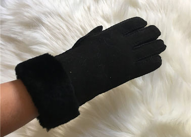 Κίνα Sheepskin Handsewn διπλά χέρι-ραμμένα πρόσωπο γάντια Shearling Leahter γαντιών μαύρα προμηθευτής
