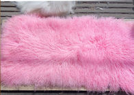 Το μογγολικό Sheepskin πραγματικό Sheepskin κουβερτών 100% μαλλί 60*120cm έβαψε τα ρόδινα ελεύθερα δείγματα χρώματος