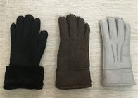 Sheepskin πολυτελών θερμότερων Sheepskin γαντιών/των μαύρων γυναικών δέρματος γάντια