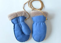 Θερμά άνετα γνήσια Sheepskin αγοράκι/κοριτσιών γάντια με την κορδέλλα για το χειμώνα