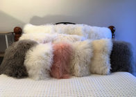 Μακρυμάλλες Sheepskin πραγματικό σγουρό lambswool μαξιλαριών γουνών προβάτων μογγολικό μαξιλάρι