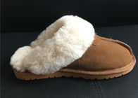 Sheepskin γυναικών πολυτελείς κλειστές Sheepskin παντόφλες toe παπουτσιών παντοφλών