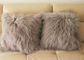 Πλαισιωμένα διπλάσιο Sheepskin μαλακά συγκεχυμένα μαξιλάρια, πραγματικά μογγολικά μαξιλάρια γουνών προμηθευτής