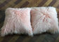 Το μογγολικό μαξιλάρι γουνών κοκκινίζει ρόδινη πολυτελής γνήσια θιβετιανή μογγολική γούνα ρίχνει προμηθευτής