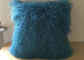 Μπλε πραγματικό μογγολικό μαξιλάρι 18 γουνών κιρκιριών &quot; σγουρό μαξιλάρι κρεβατιών γουνών αρνιών τρίχας θιβετιανό προμηθευτής