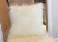 Μογγολική γουνών κάλυψη 40cm μαξιλαριών δερμάτων προβάτων μαξιλαριών φυσική άσπρη μακρυμάλλης θιβετιανή προμηθευτής