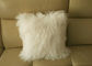 Το μακρυμάλλες άσπρο χνουδωτό μαξιλάρι καλύπτει άνετο μαλακό με τη θιβετιανή γούνα αρνιών προμηθευτής
