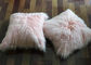Ρόδινο μακρύ μογγολικό Sheepskin καραμελών διακοσμητικό ρίχνει το μαξιλάρι με την ενιαία πλαισιωμένη γούνα προμηθευτής