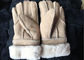 Μαύρα παχιά θερμότερα Sheepskin γουνών γάντια με Lambswool την επένδυση αδιάβροχη προμηθευτής