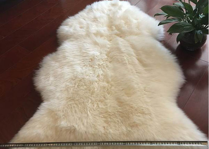 Εγχώριο διακοσμητικό άσπρο πραγματικό Sheepskin μακρύ μερινός μαλλί 60 X 90cm κουβερτών φυσική μορφή 