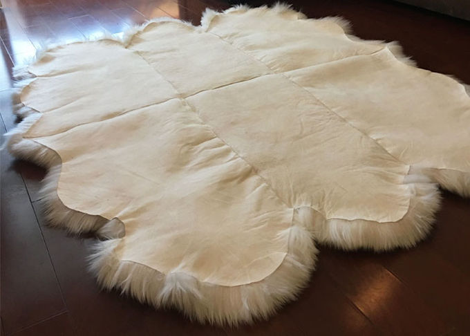 Γνήσιες τέσσερις Sheepskin δερμάτων κουβέρτες, άσπρη φυσική εγχώριο Sheepskin κρέμας κουβέρτα 