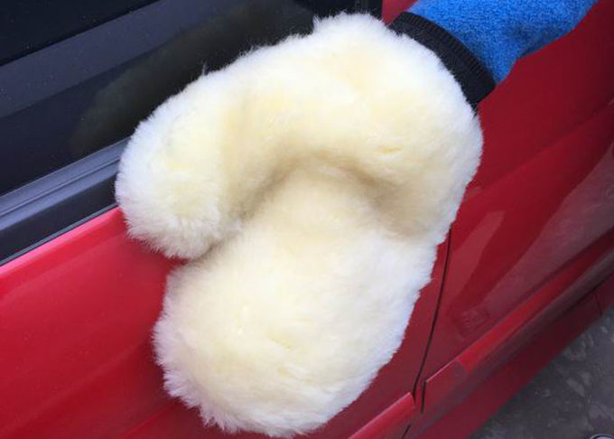 Sheepskin Sheepskin κρέμας μαλλιού γαντιών πυγμαχίας πλυσίματος αυτοκινήτων καθαρό μερινός άσπρο γάντι πυγμαχίας πλυσίματος αυτοκινήτων