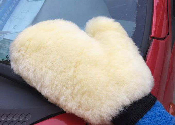 Sheepskin αυτοκίνητο γαντιών πυγμαχίας πλυσίματος αυτοκινήτων που απαριθμεί το έξοχο μαλακό πραγματικό sheepskin 100% μαλλί