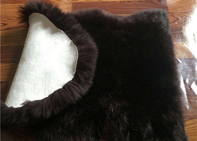Πραγματική Sheepskin κουβερτών φυσική μακροχρόνια μαύρη κάλυψη δαπέδων γουνών αρνιών μαλλιού μερινός
