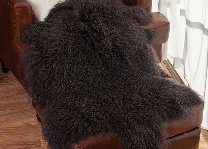 Μαλακή σγουρή μακρυμάλλης μεγάλη άσπρη Sheepskin γούνα αρνιών κουβερτών 100% μογγολική/θιβετιανή