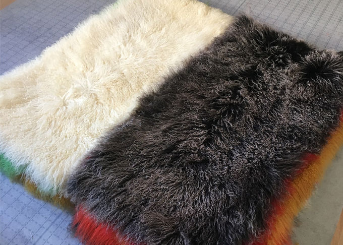 Σγουρή μακρυμάλλης ορθογώνια Sheepskin κουβέρτα, κουβέρτα 120*60cm προβιών εγχώριου ύφους