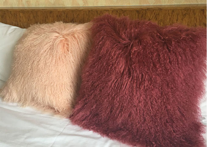Η πραγματική θιβετιανή γούνα προβάτων προβιών ζωηρόχρωμη γούνινη μογγολική ρίχνει τα μαξιλάρια