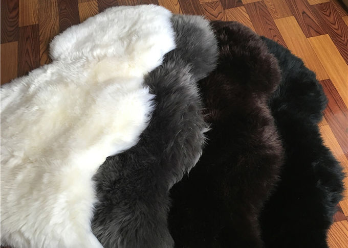 Πραγματικό Sheepskin κουβερτών της Αυστραλίας ενιαίο μαύρο Sheepskin μαλλιού δερμάτων μακρύ