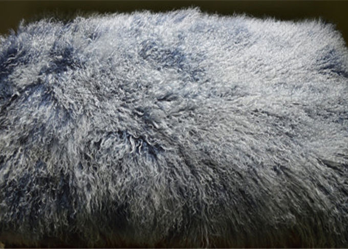 Sheepskin κρεβατοκάμαρων δερμάτων δορών γκρίζα γούνα αρνιών κουβερτών 100% μογγολική με μακρυμάλλη