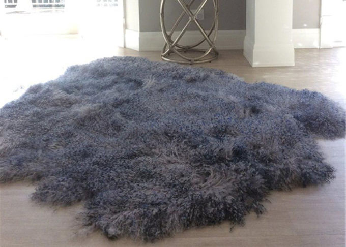 Μακρύ σγουρό μπεζ μογγολικό Lambswool ρίχνει 60x120cm άνετα για το κρεβάτι/το πάτωμα